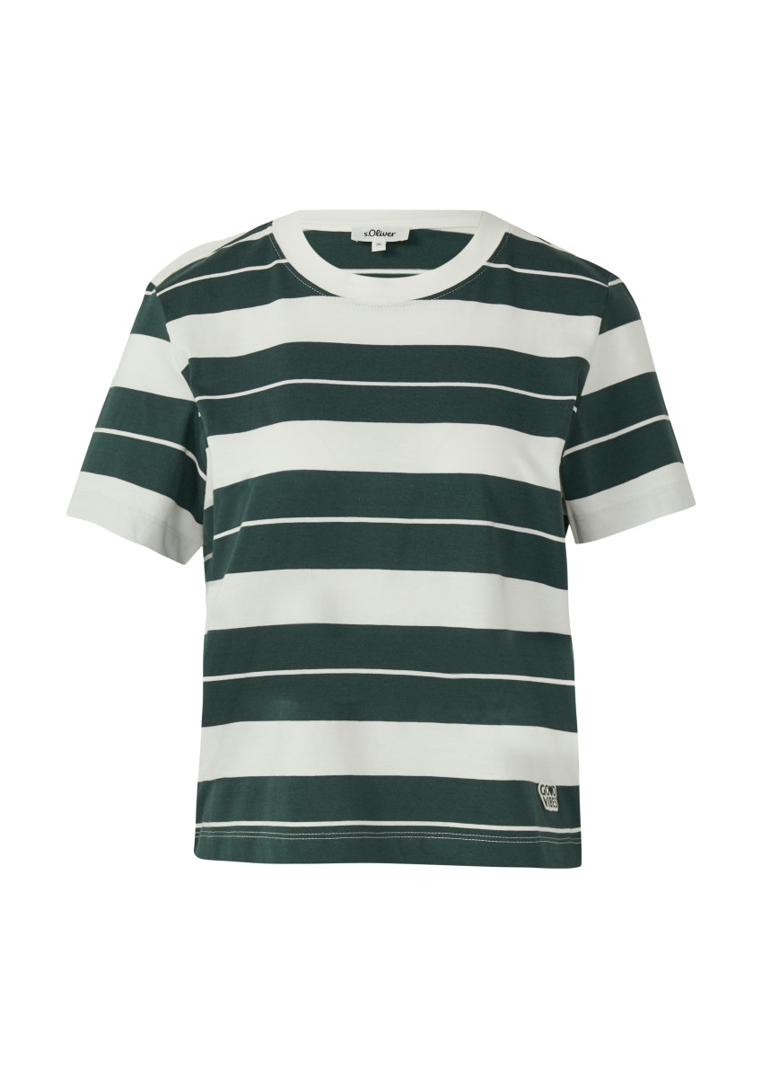T-Shirt mit Patch petrol