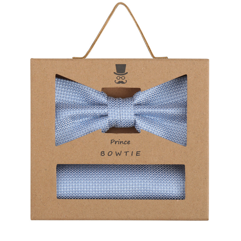 Set Fliege + Einstecktuch blau