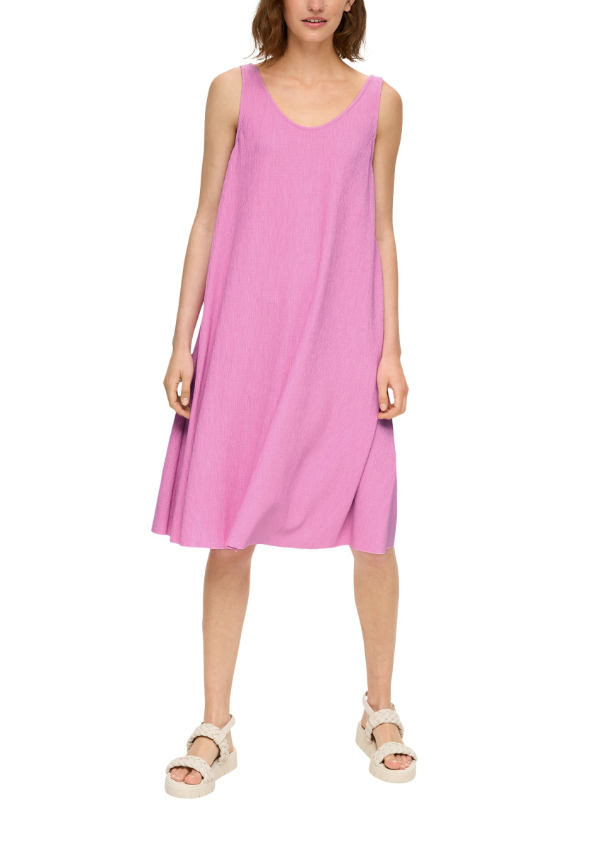 Jersey-Kleid mit Plisseefalten pink