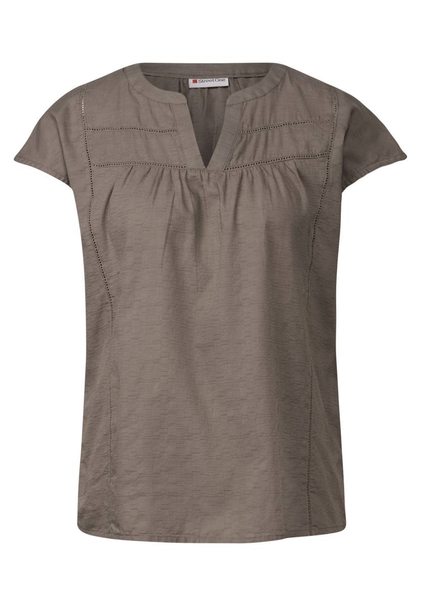 Bluse mit Tape-Details beige
