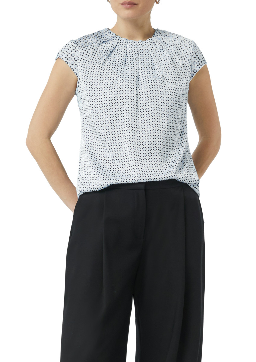 Satinbluse mit All-Over-Print
