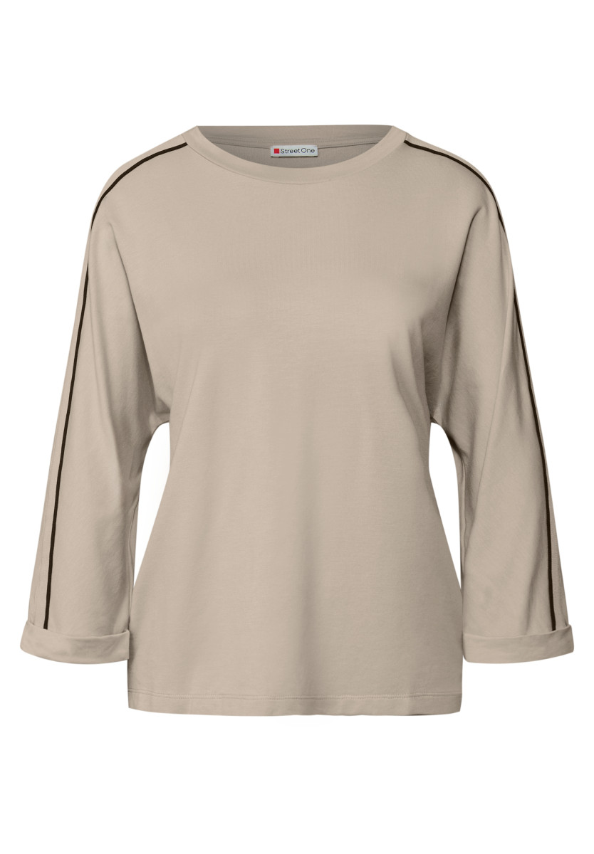 Shirt mit Galonstreifen beige