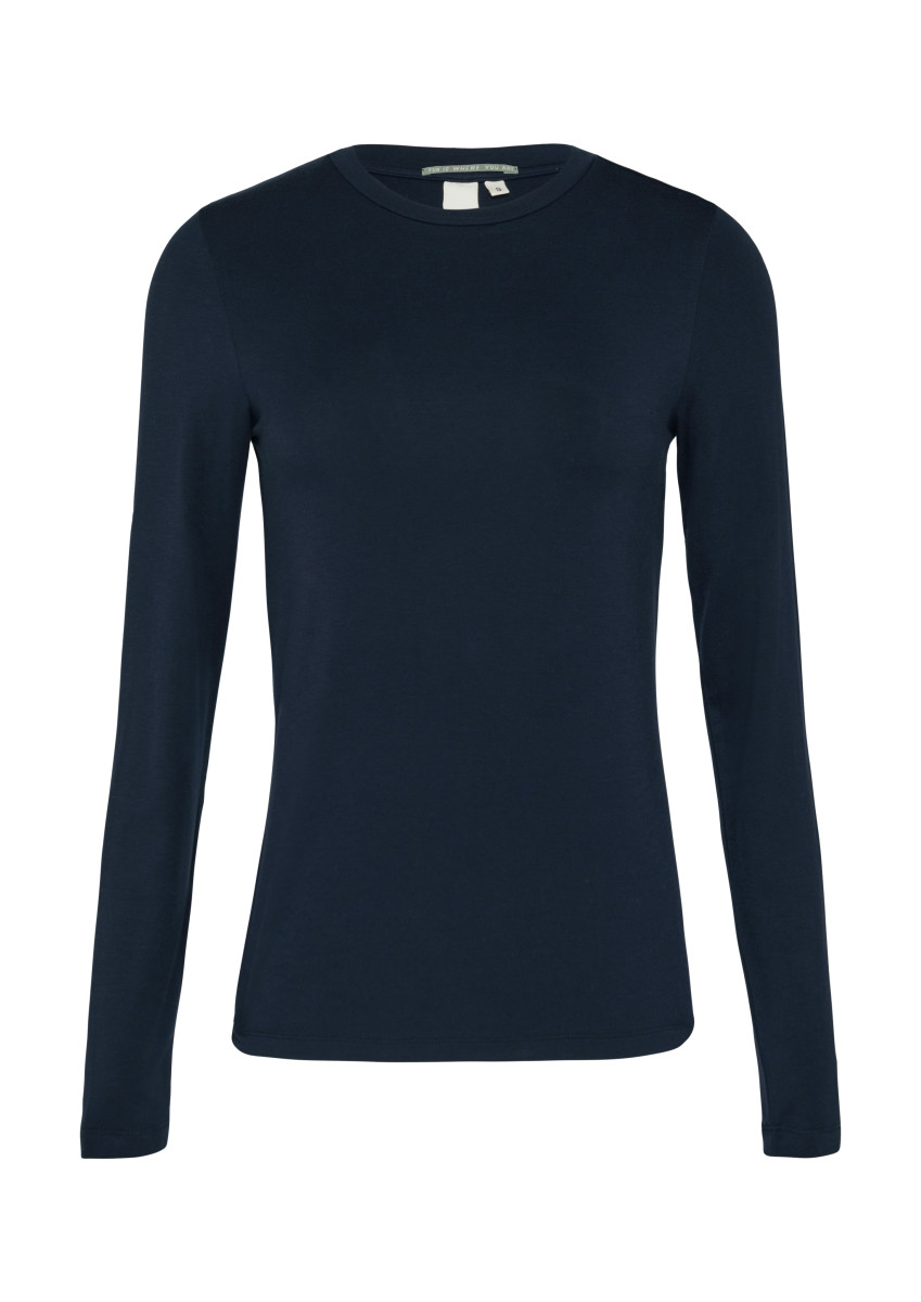 Weiches Longsleeve aus Lyocellmix dunkelblau