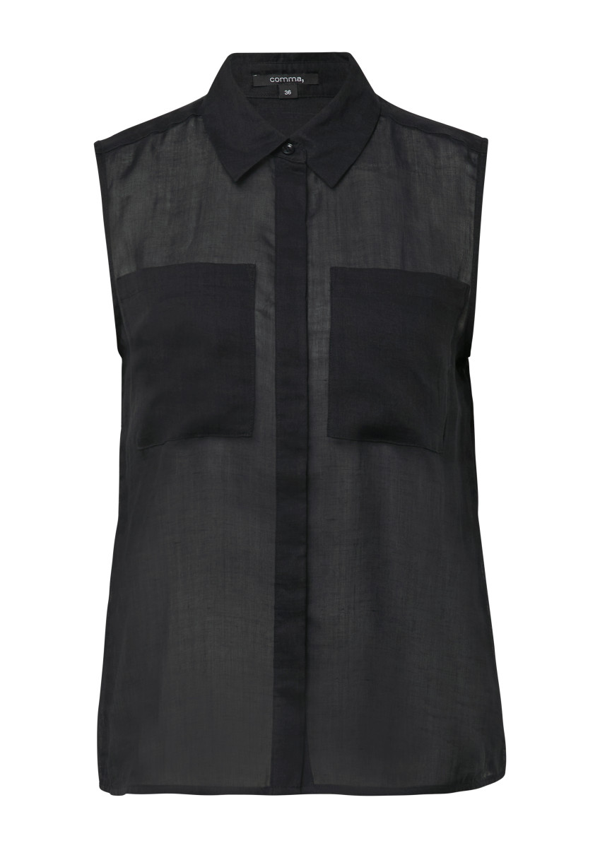 Ärmellose Ramie-Bluse