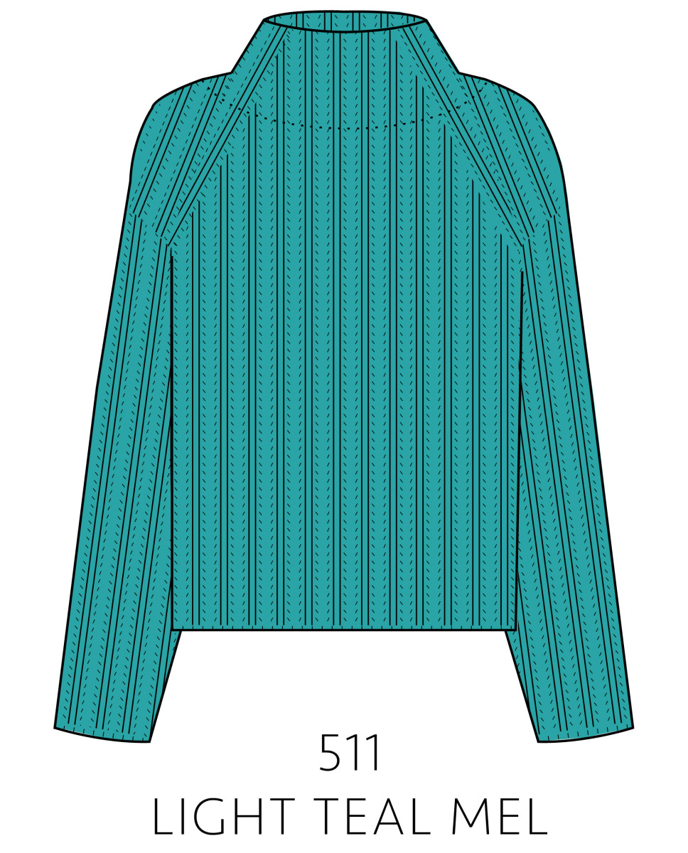 Kaschmir-Pullover mit Stehbund türkis
