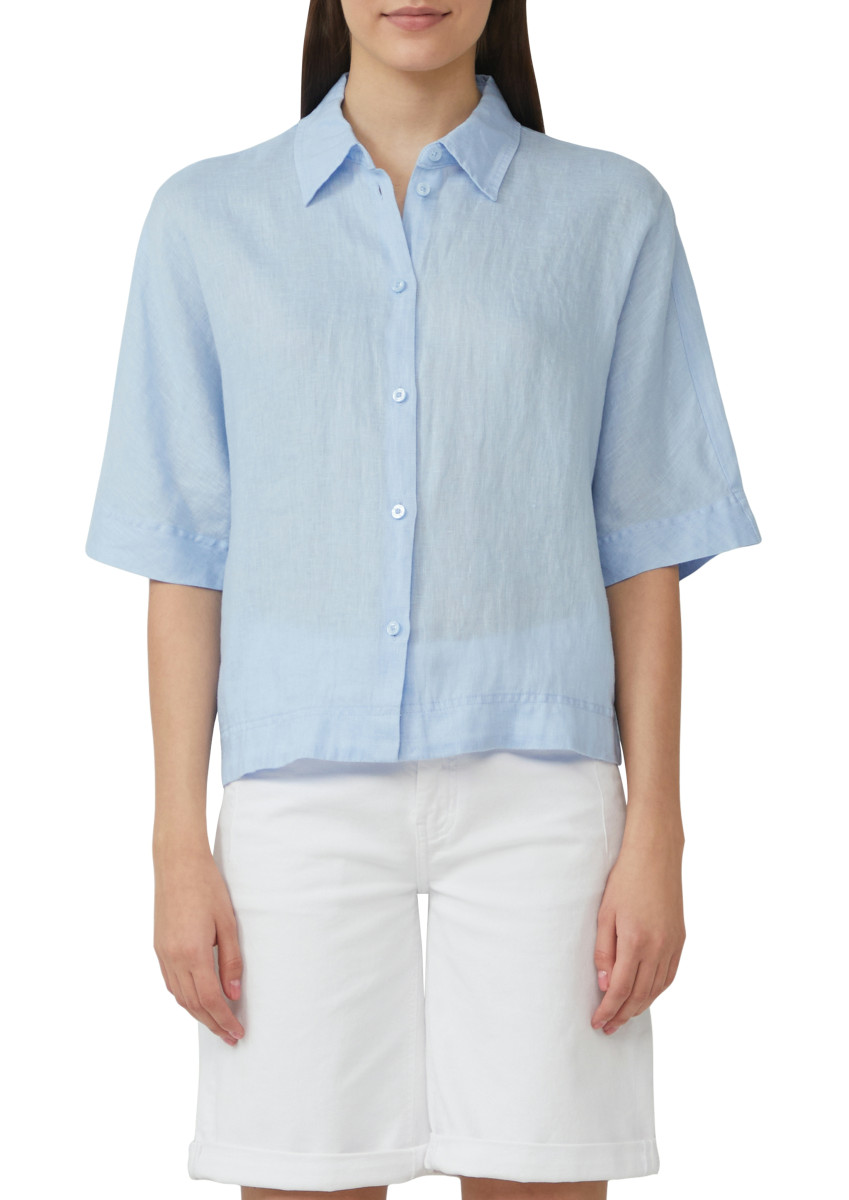 Leinen-Bluse blau