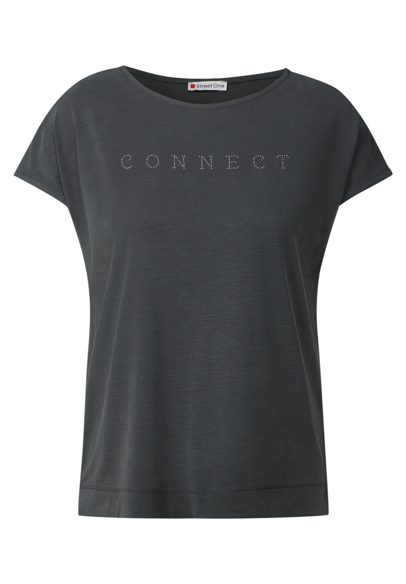 Silk-Look Shirt mit Wording