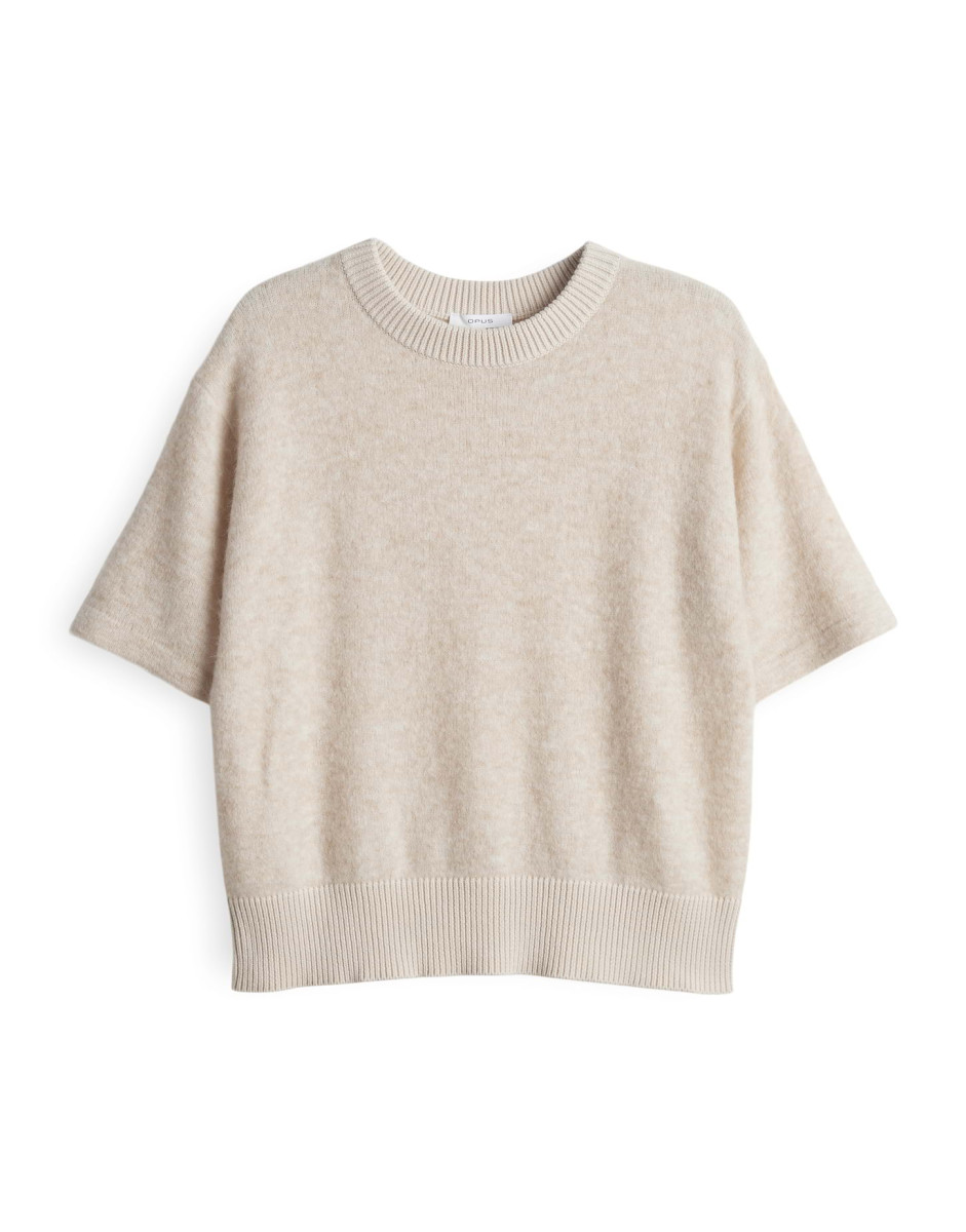 Kurzarm-Pullover "Pami" beige