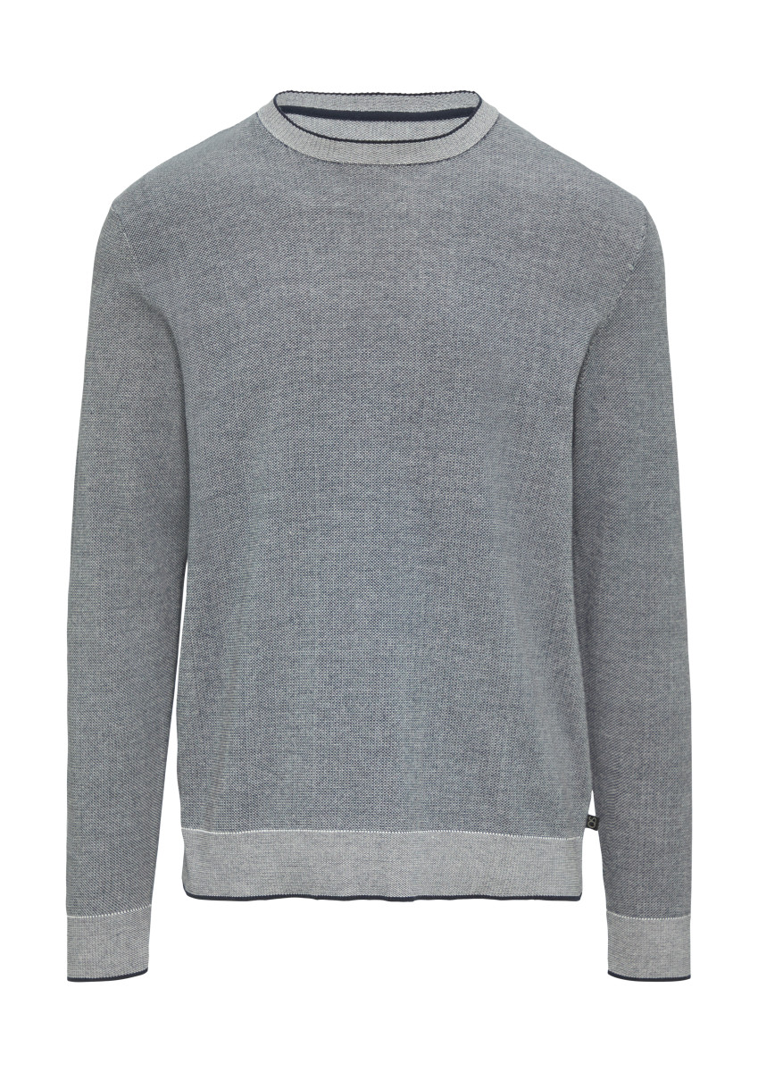 Strickpullover in Melange-Optik blau
