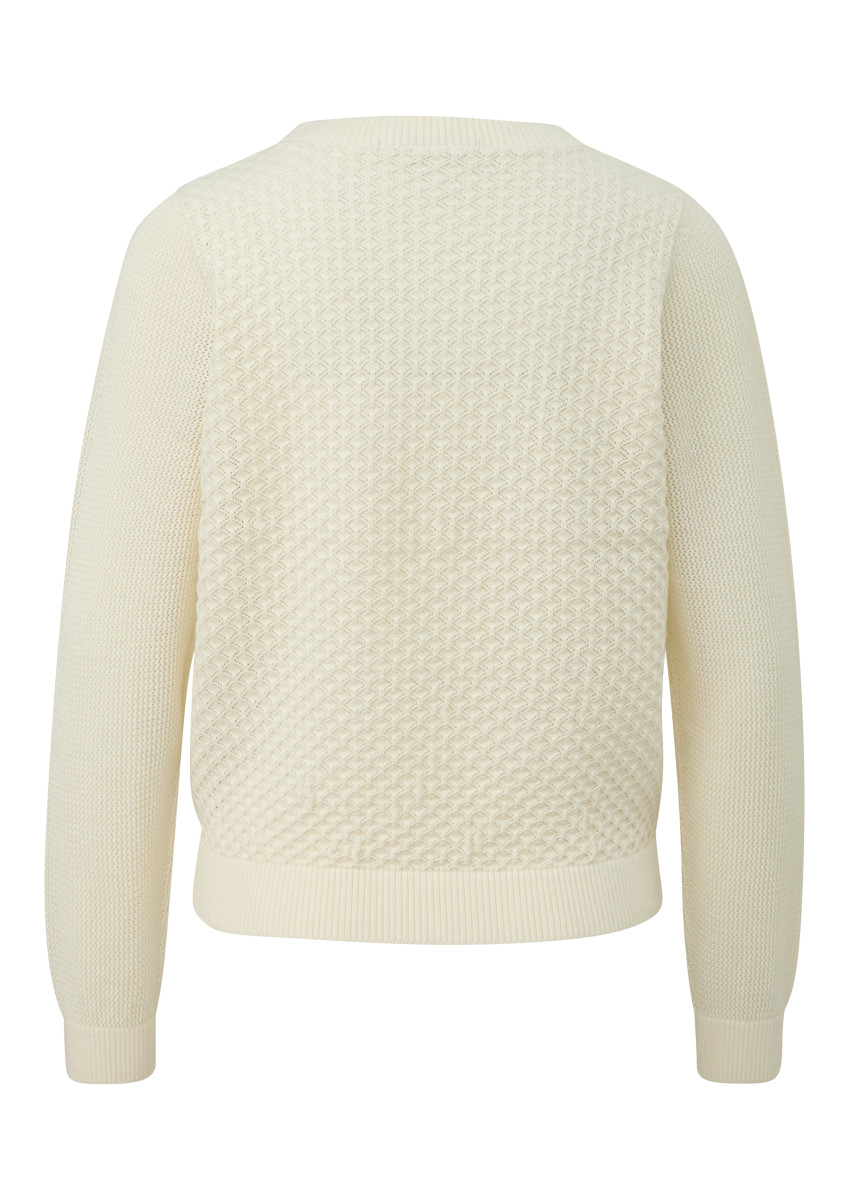 Baumwollpullover mit Ajourmuster