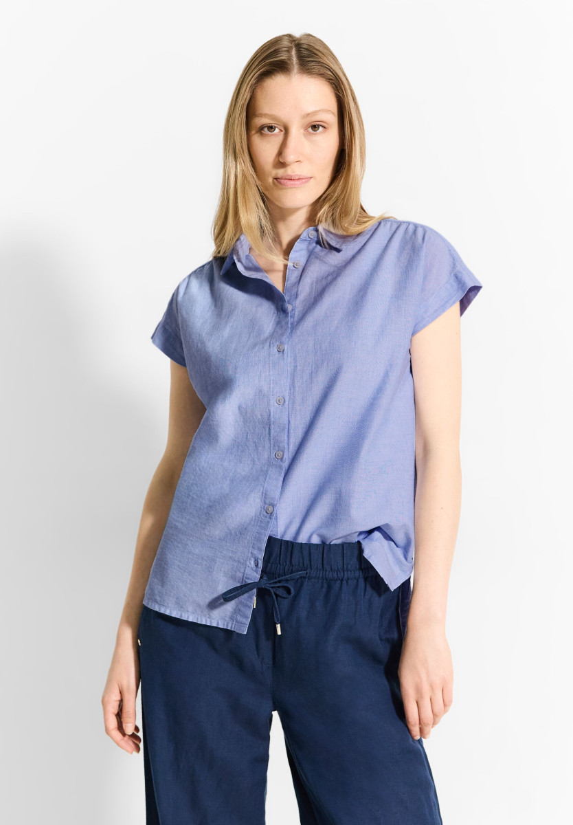 Chambray Print Bluse