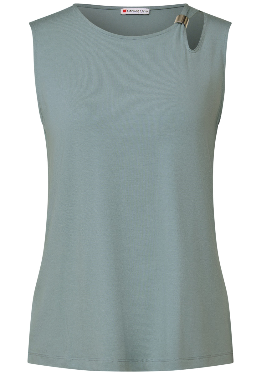 Top mit Cut-Out hellblau