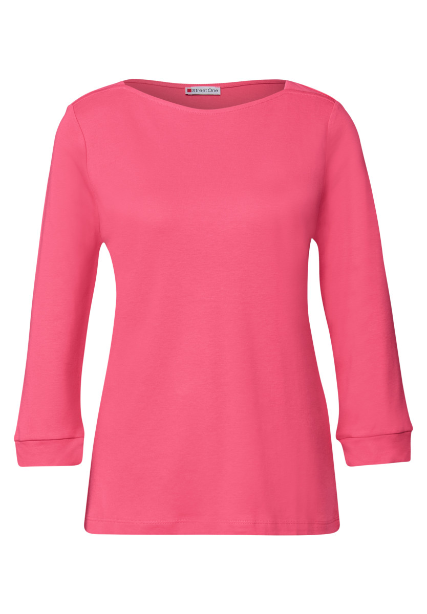 Shirt mit U-Boot-Ausschnitt