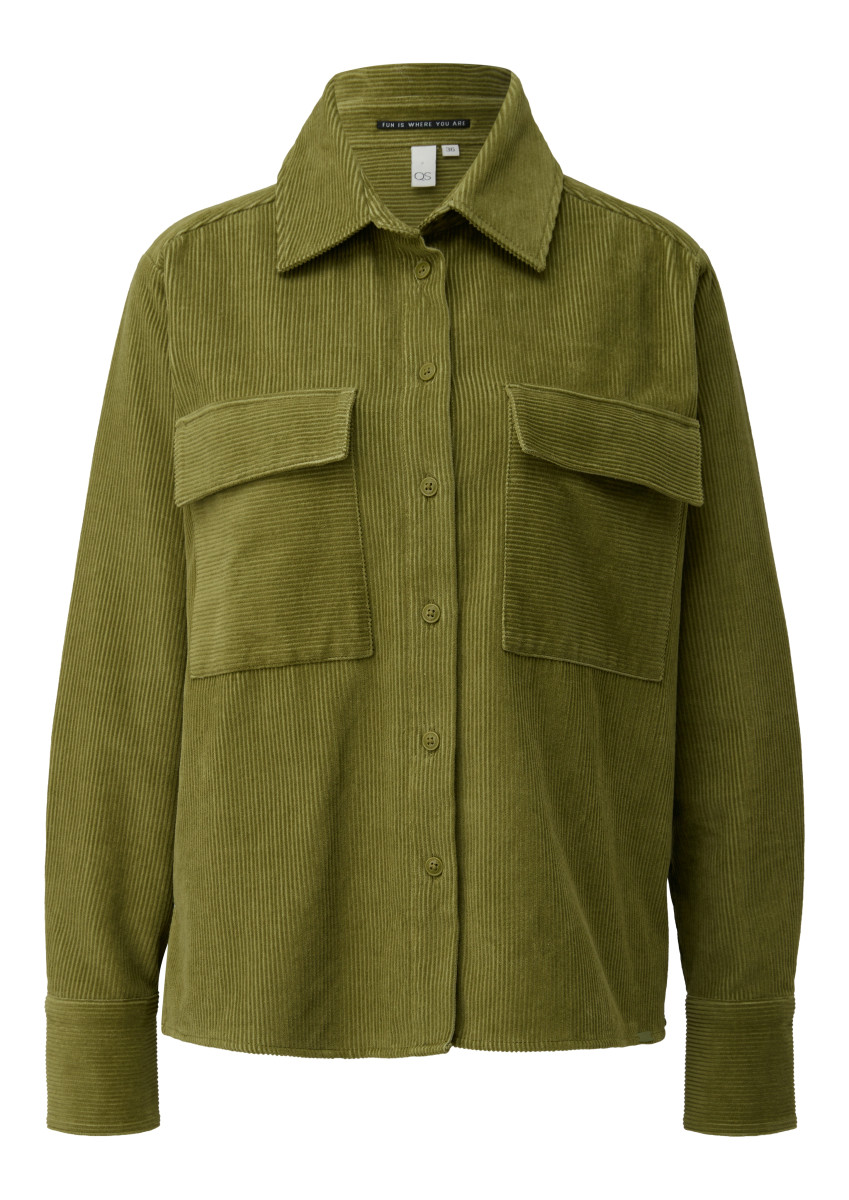 Cord-Overshirt Grün