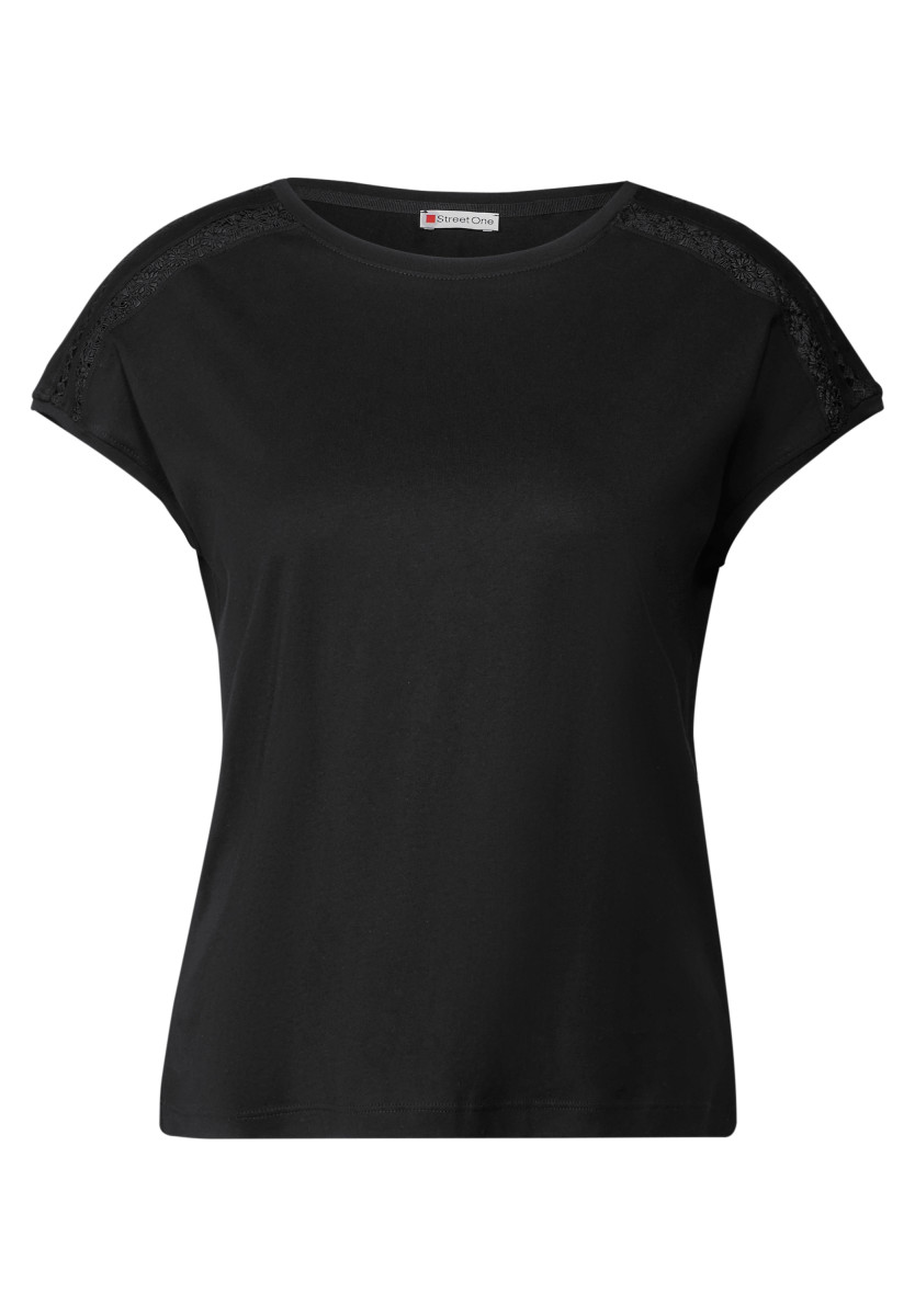 T-Shirt mit Häkeldetails