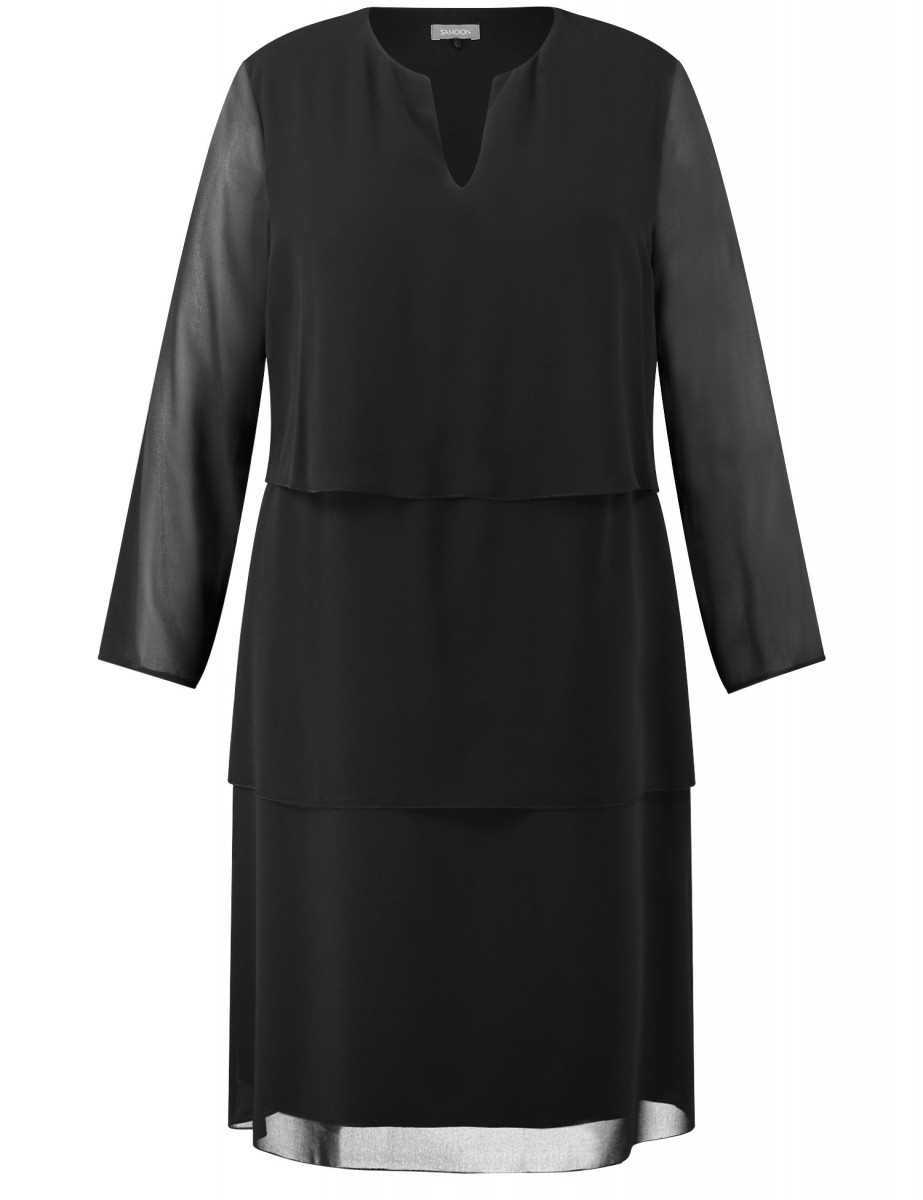 Kleid mit edlen Volants schwarz