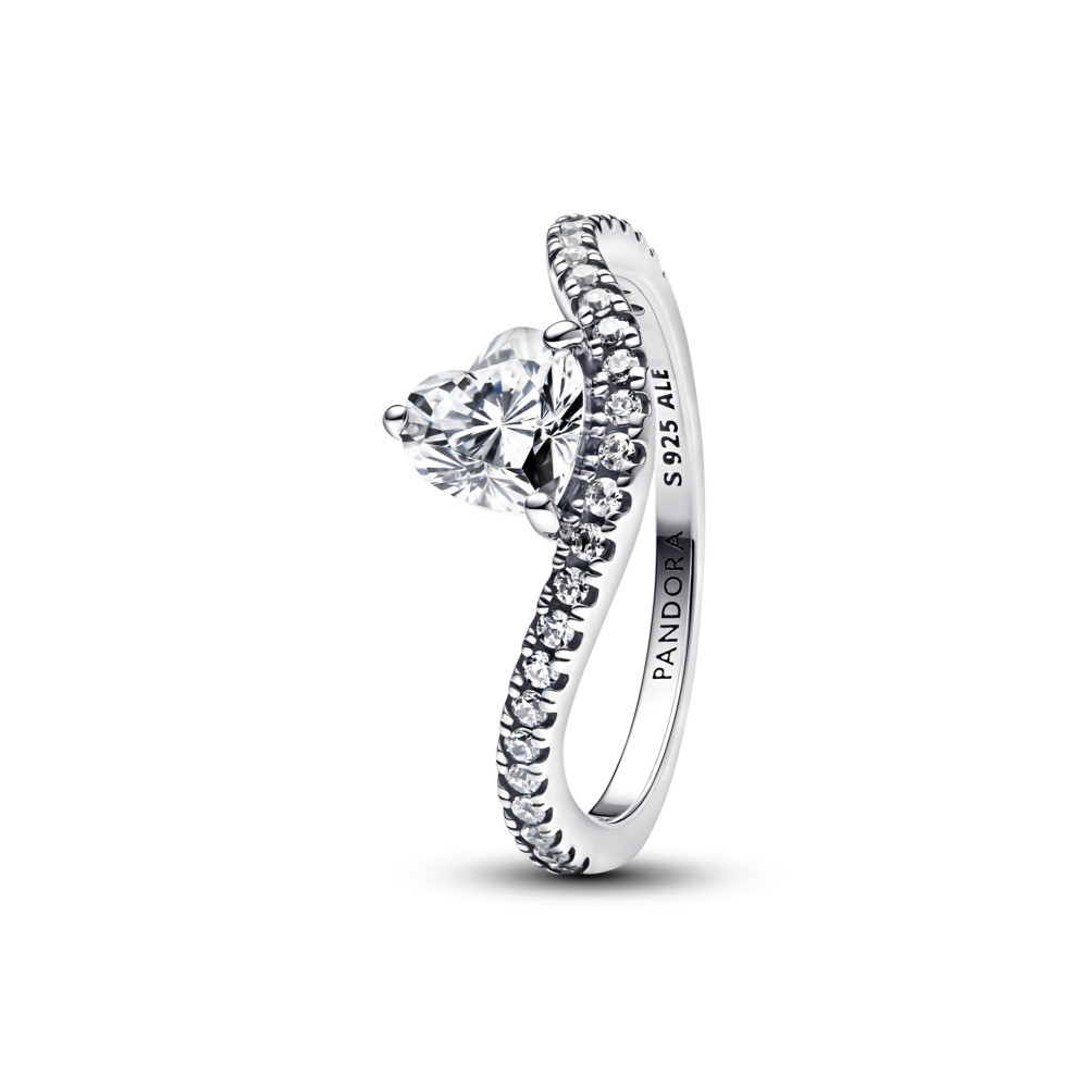 Welliger Pavé Herz Ring