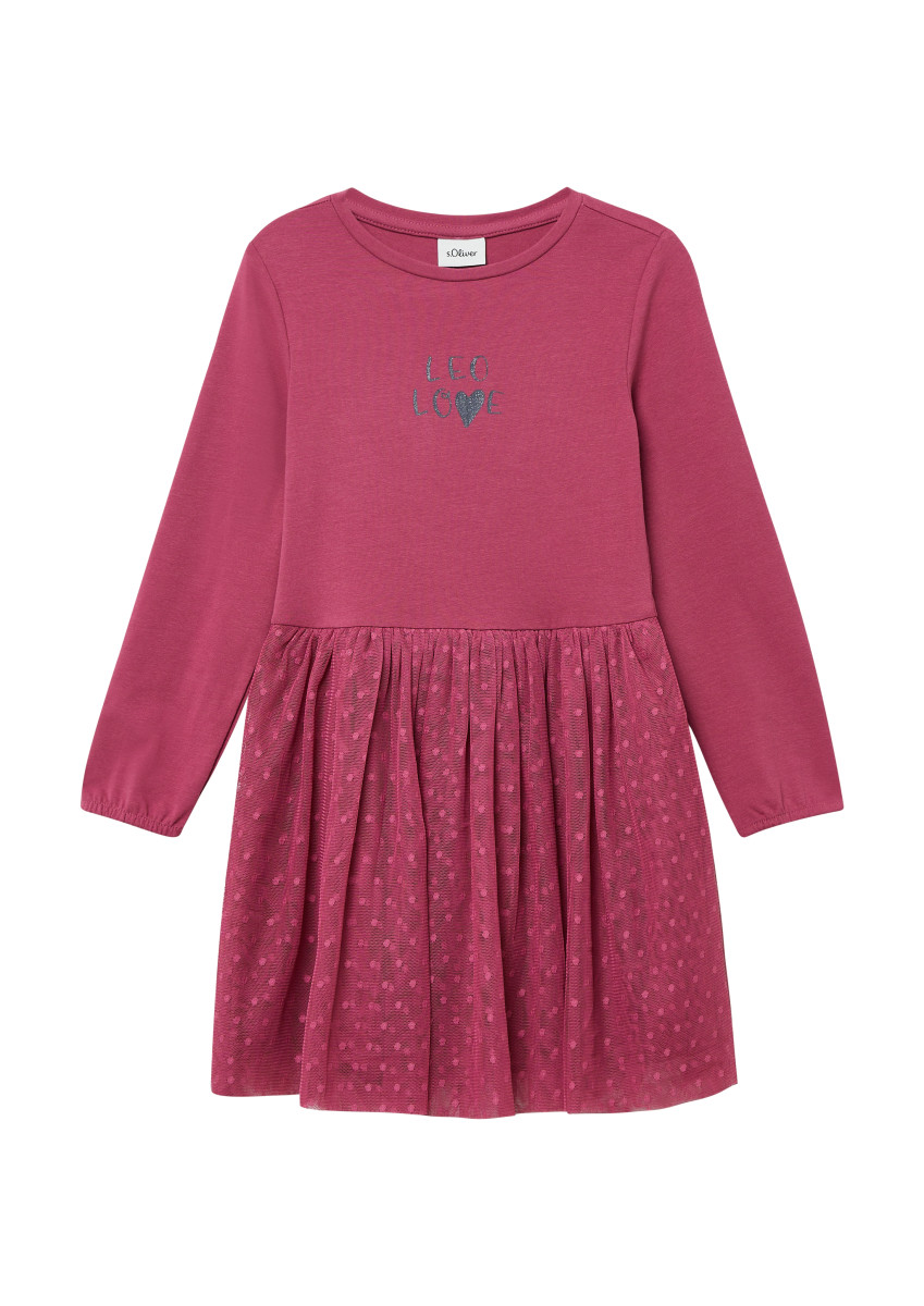 Kleid mit Mesh-Rock pink