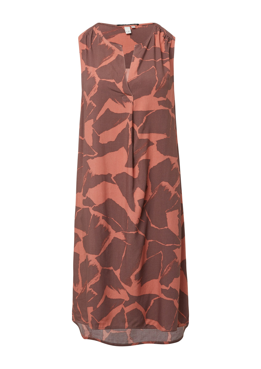 Knielanges Viskosekleid orange