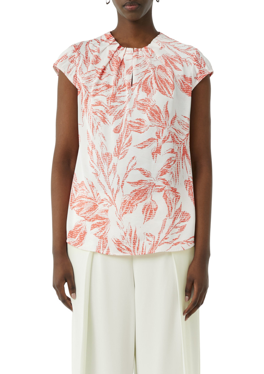 Gemusterte Satin-Bluse