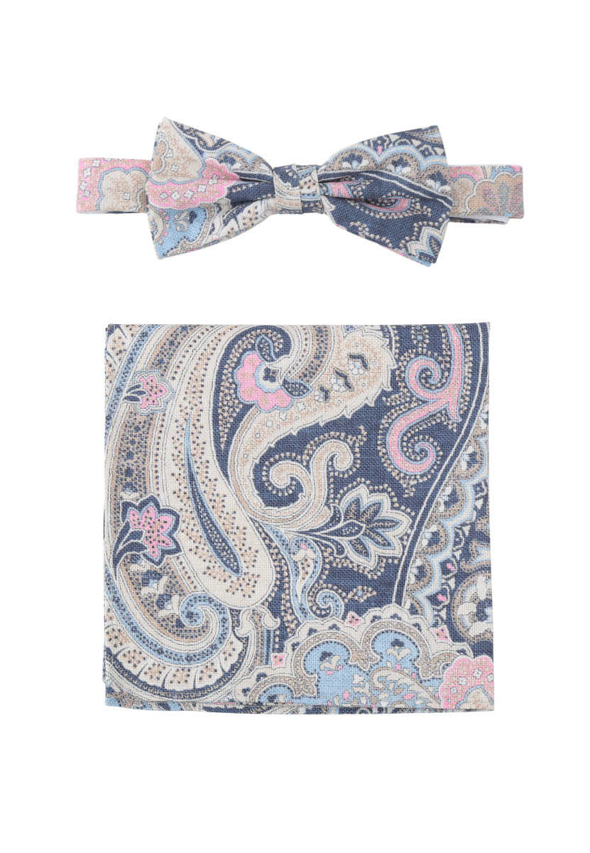 Prince Bowtie Set Fliege + Einstecktuch marine