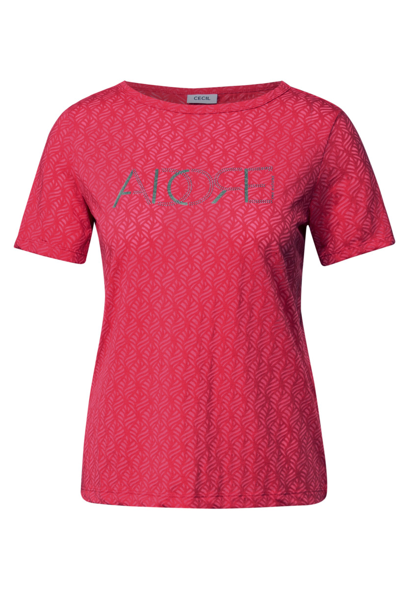 Ausbrenner-Shirt mit Wording rot