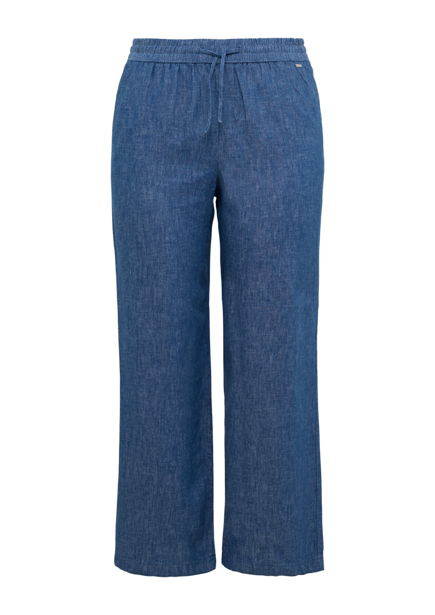 Wide-Leg-Hose aus Leinenmix