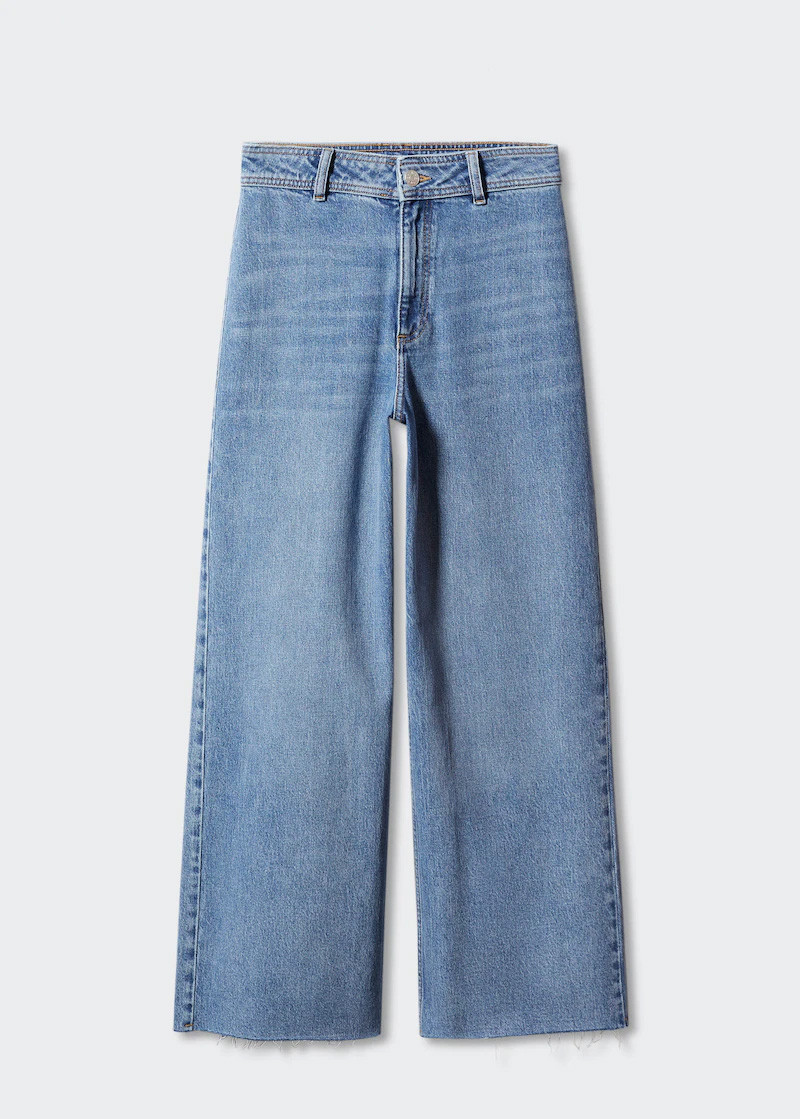 Culotte-Jeans mit hohem Bund