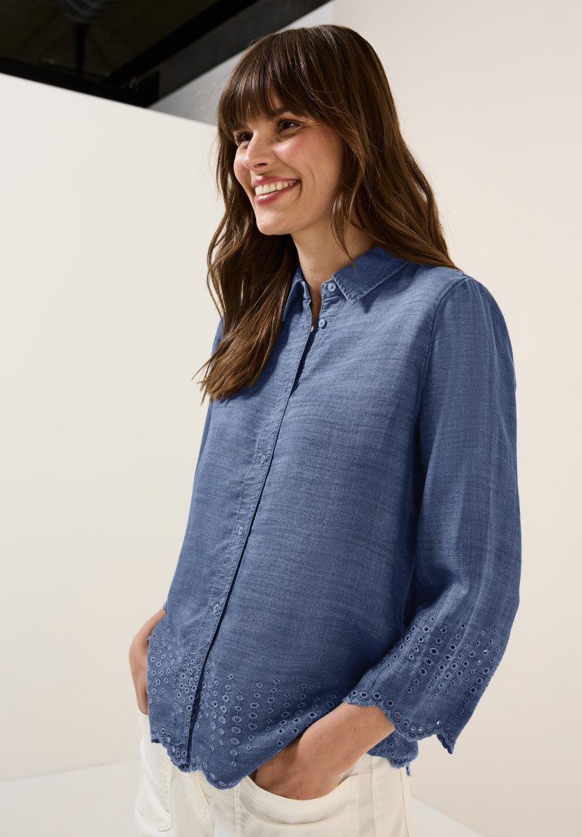 Lyocellbluse mit Stickerei