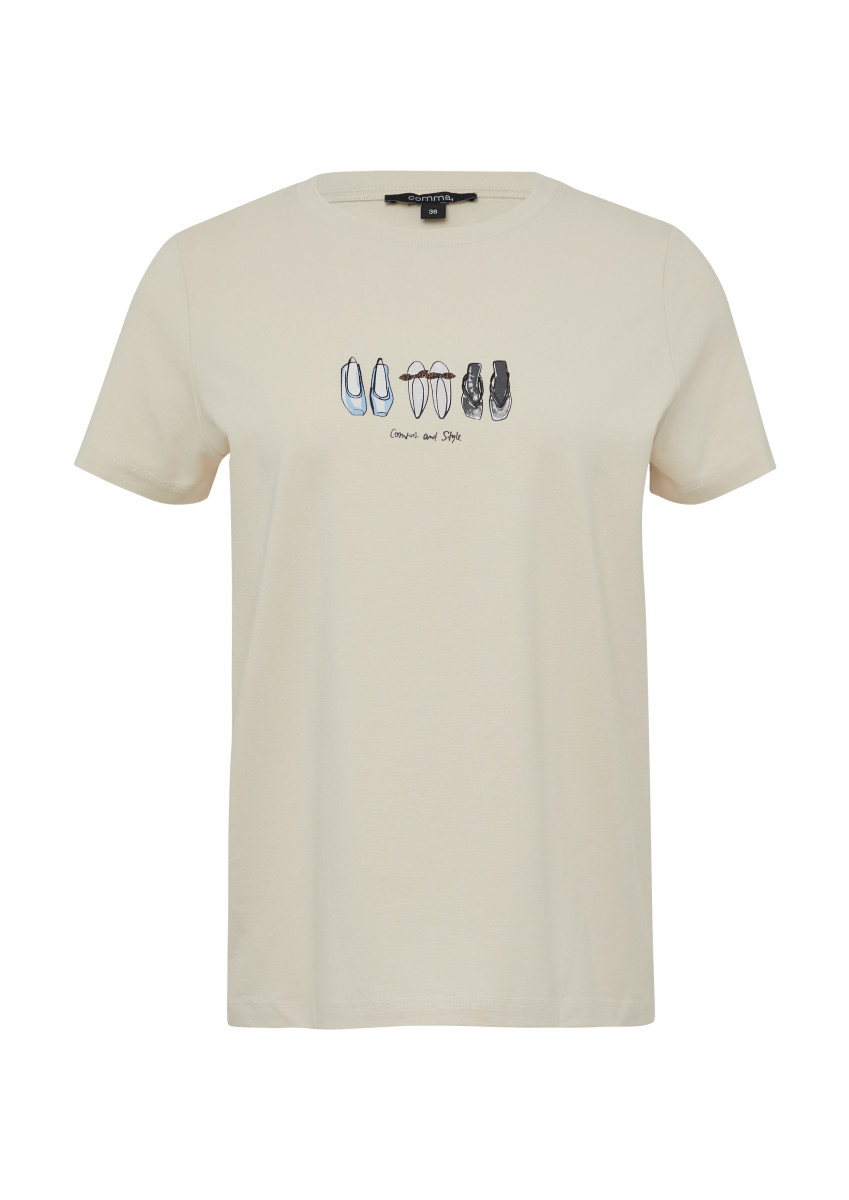 Jersey-T-Shirt beige