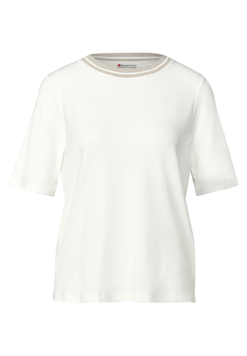 Shirt mit Rippdetail weiß