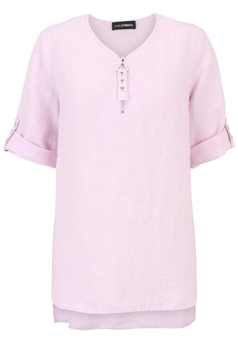 Leinen-Bluse rosa