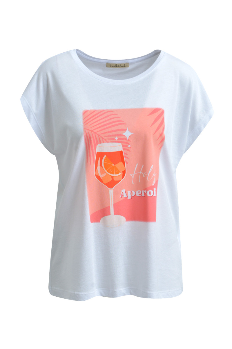 T-Shirt mit Frontprint weiß