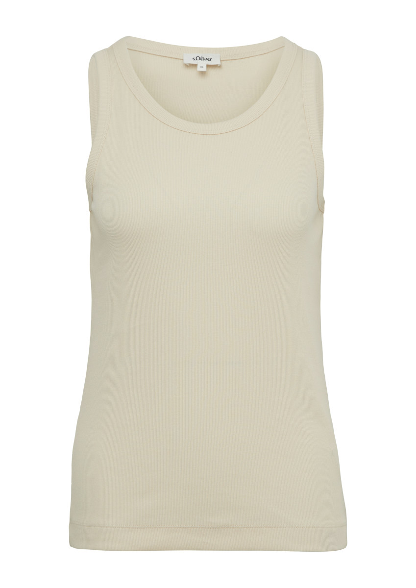 Slim-Fit-Top mit Rippstruktur