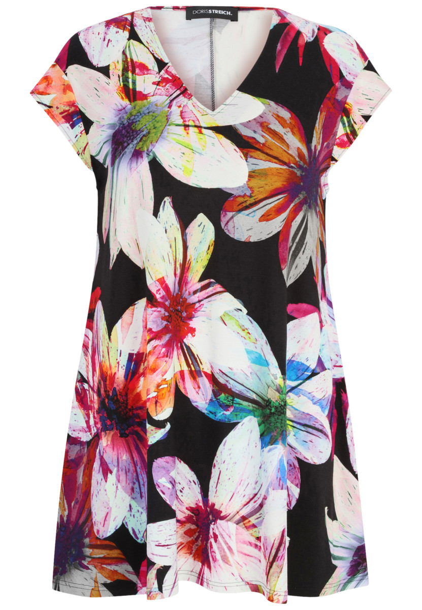 Long-Shirt mit Blüten-Print