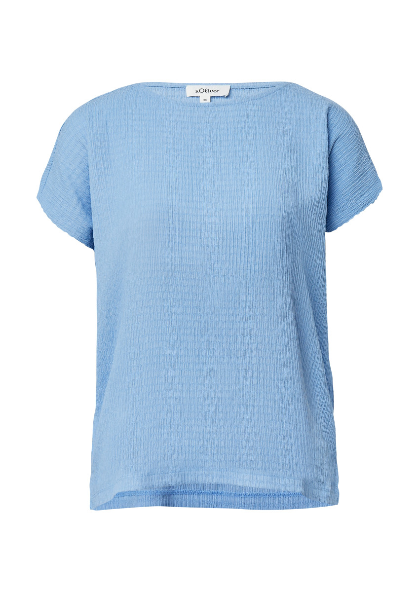 Strukturiertes T-Shirt blau