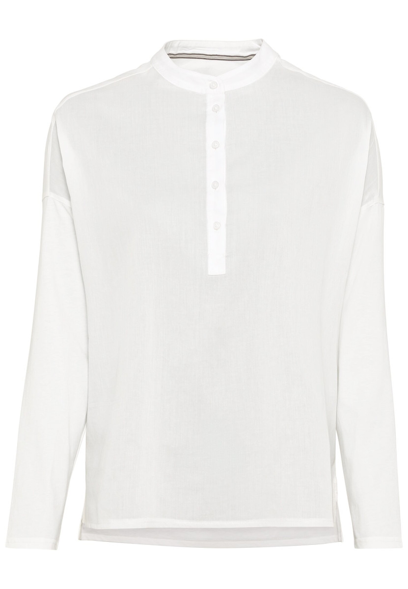 Schlupfbluse mit Jerseyeinsatz