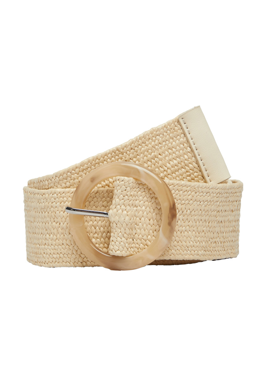 Bouclégürtel mit Dornschließe beige