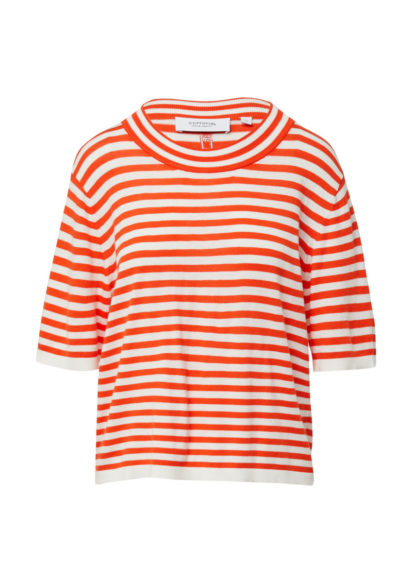 Kurzarm-Pullover orange
