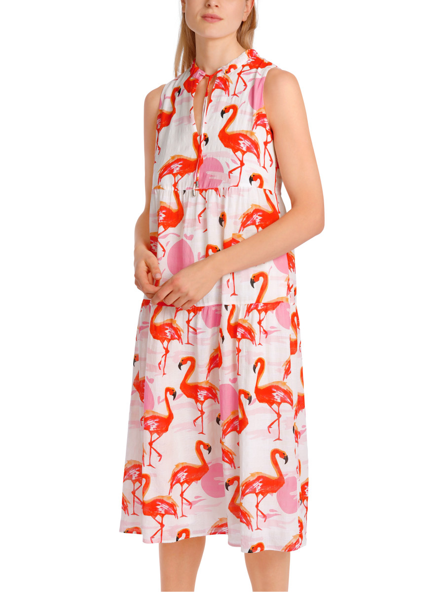 Stufenkleid mit Flamingo-Print