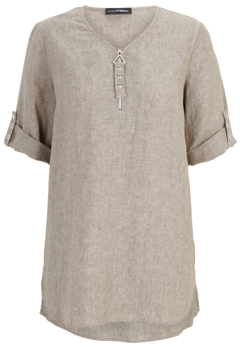 Leinen-Bluse hellbraun