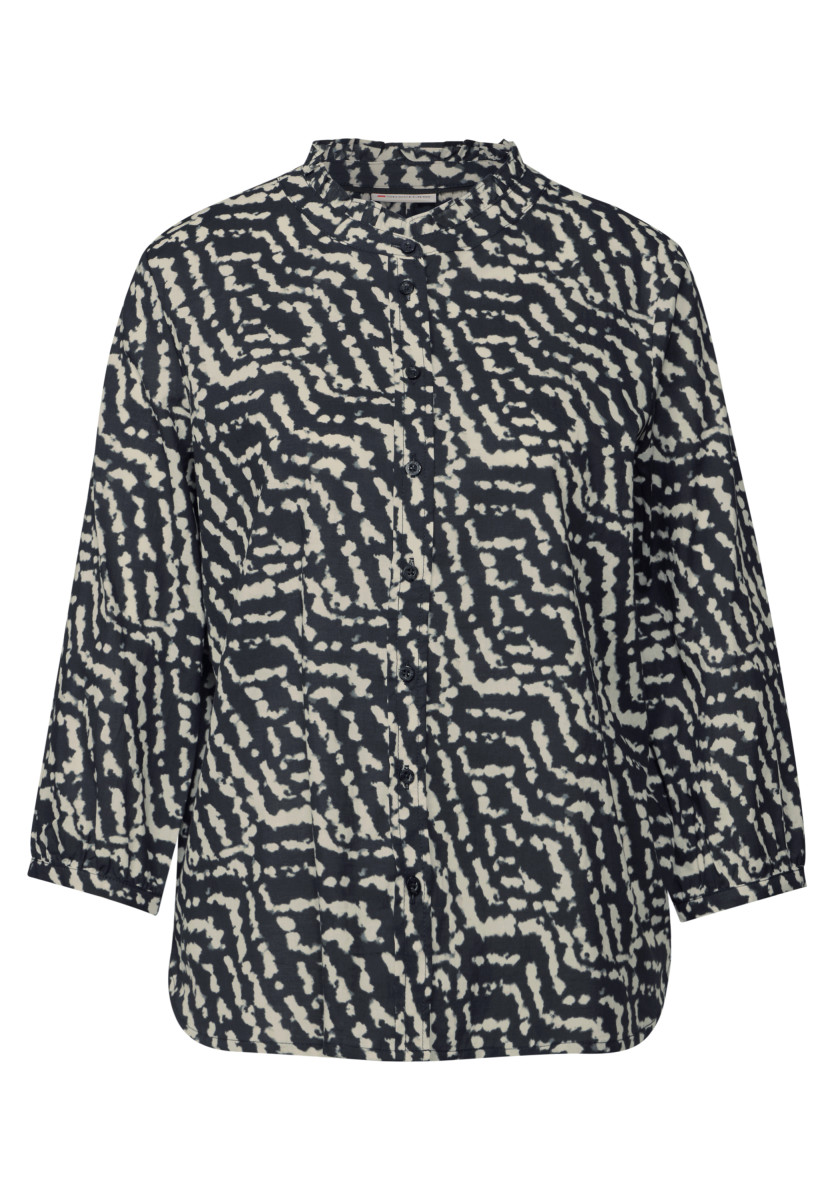 Print-Bluse mit Rüschen