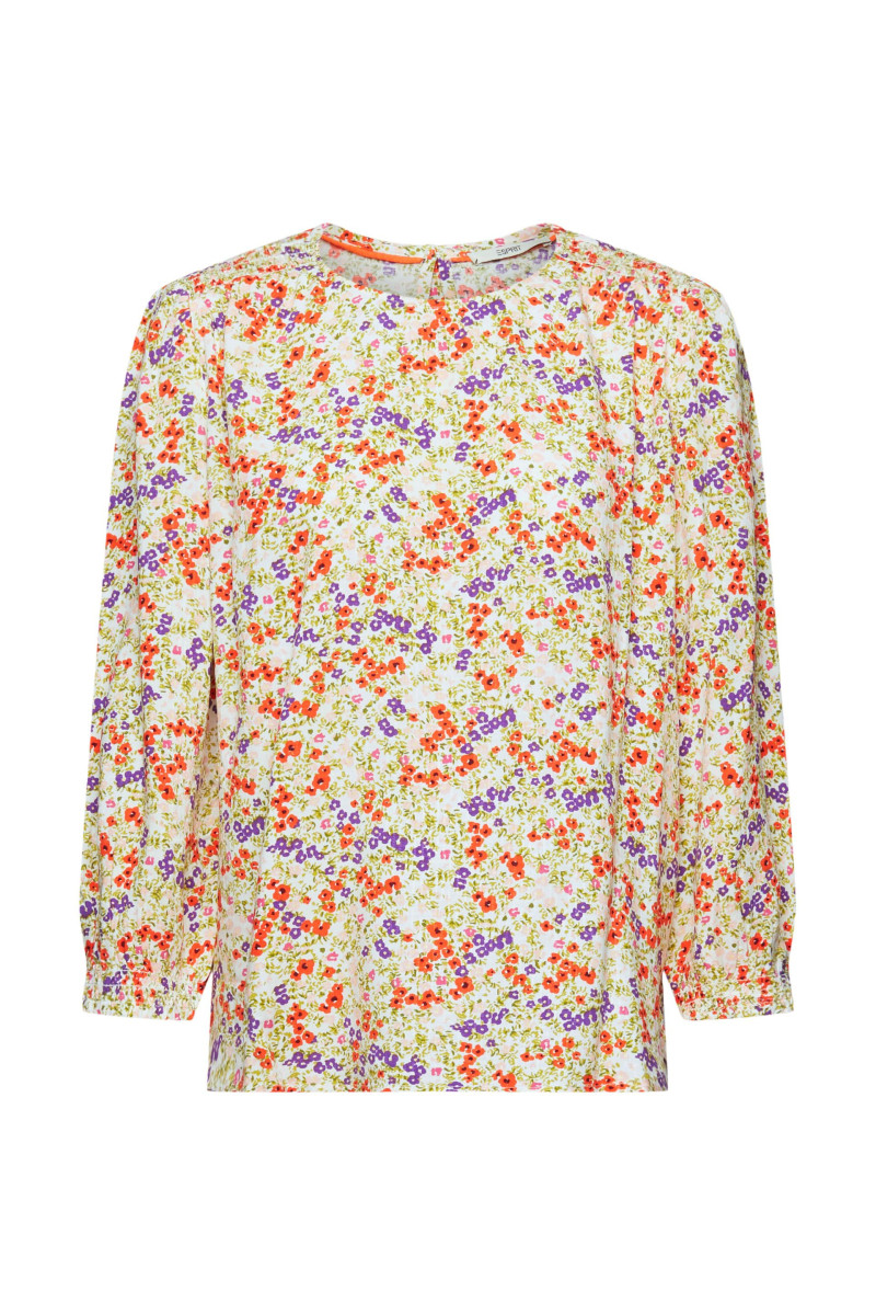 Florale Bluse mit 3/4-Ärmeln