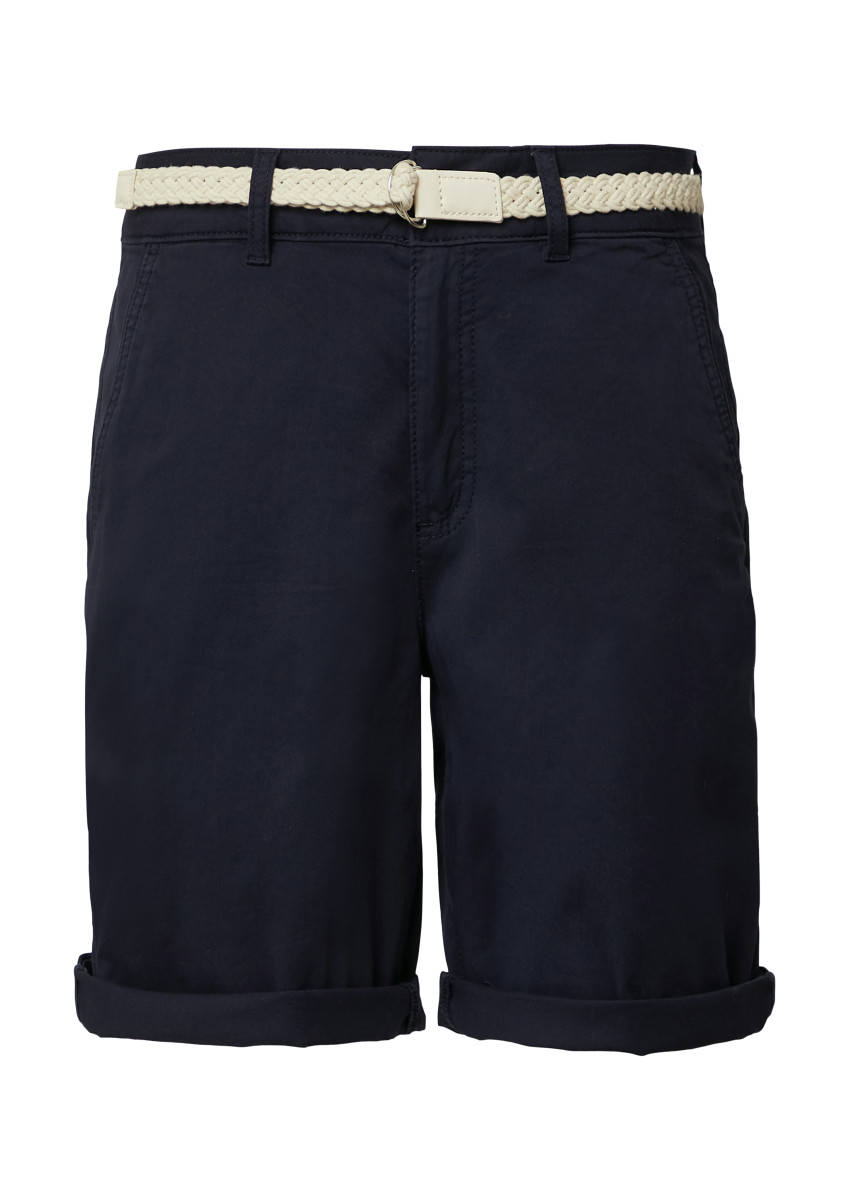 Shorts mit geflochtenem Gürtel blau