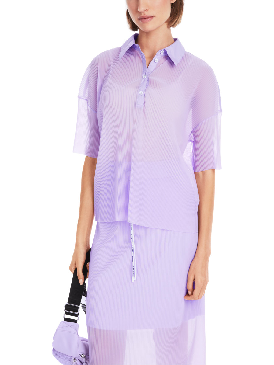Plissiertes Polo-Shirt