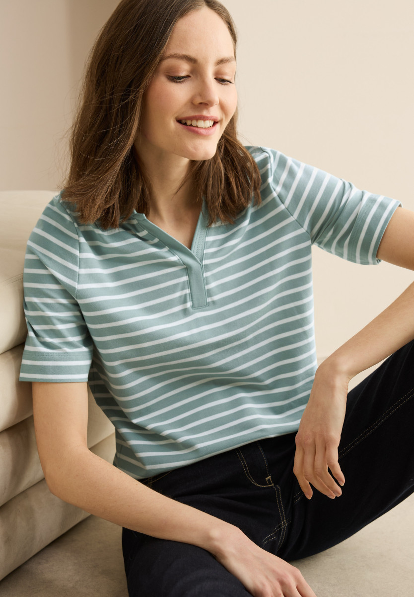 Gestreiftes Piquée Poloshirt
