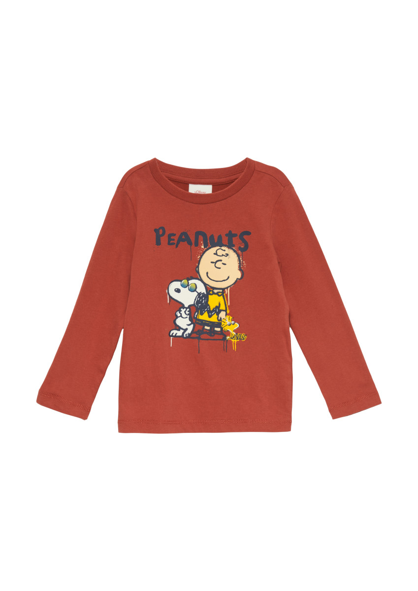 Longsleeve mit Peanuts®-Print rot