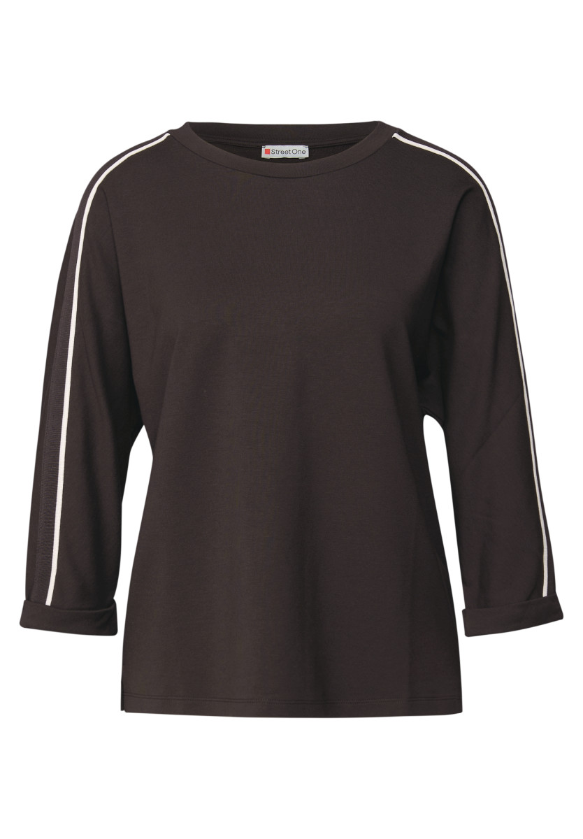 Shirt mit Galonstreifen braun