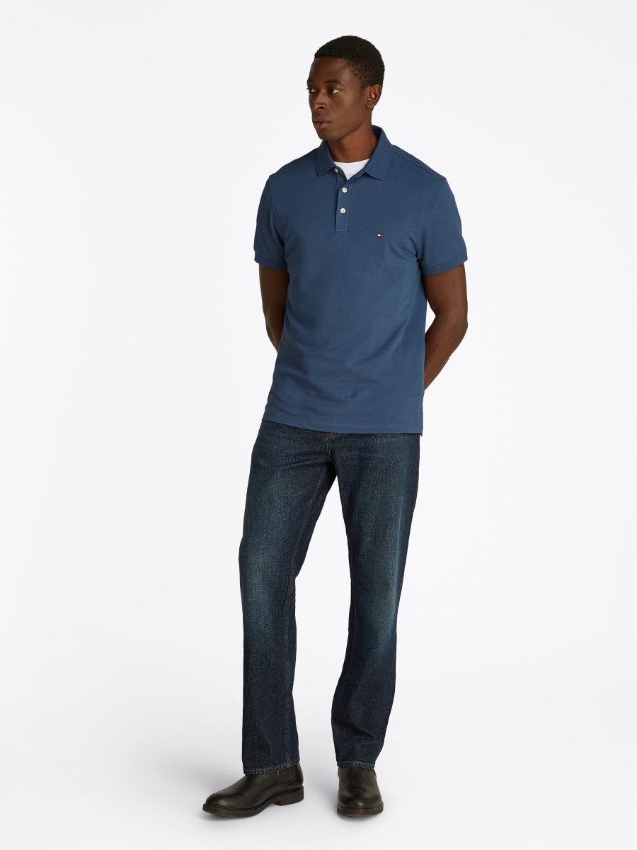 Poloshirt in Slim-Fit blau