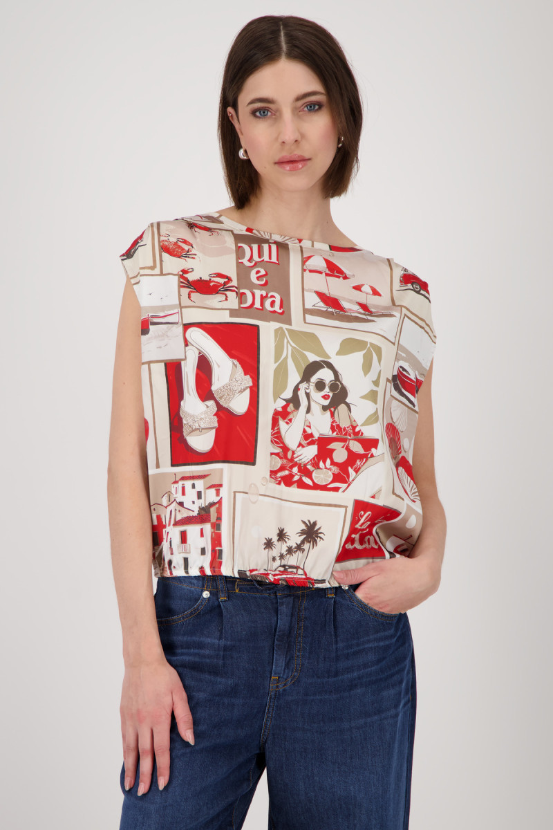 Blusenshirt mit Polaroid-Print